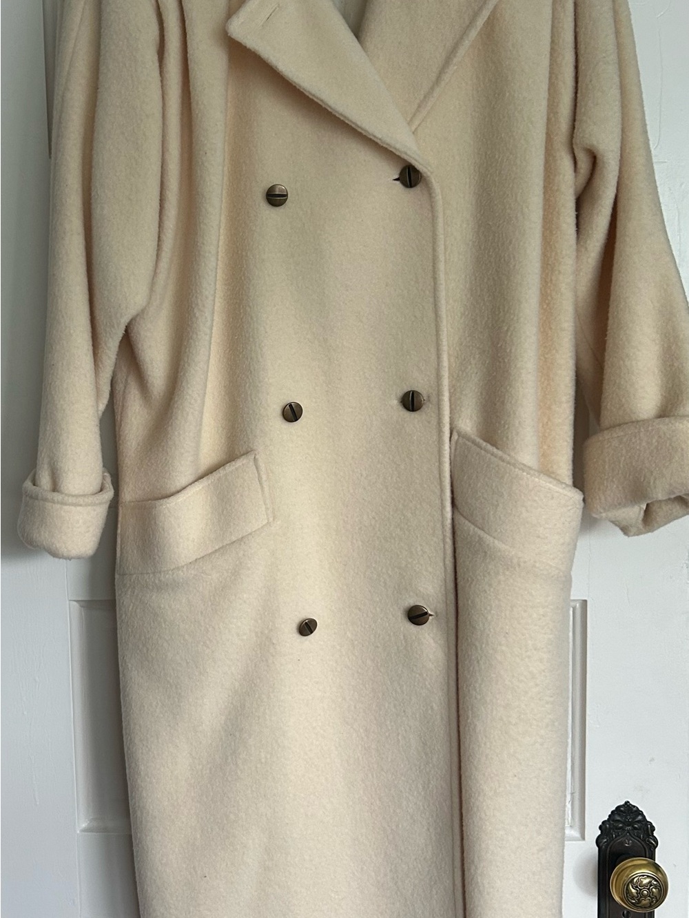 VINTAGE Cream Wool Coat
